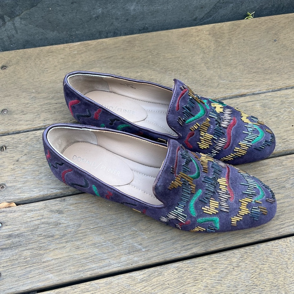 Donald J. Pliner Purple and Red Loafers Flats